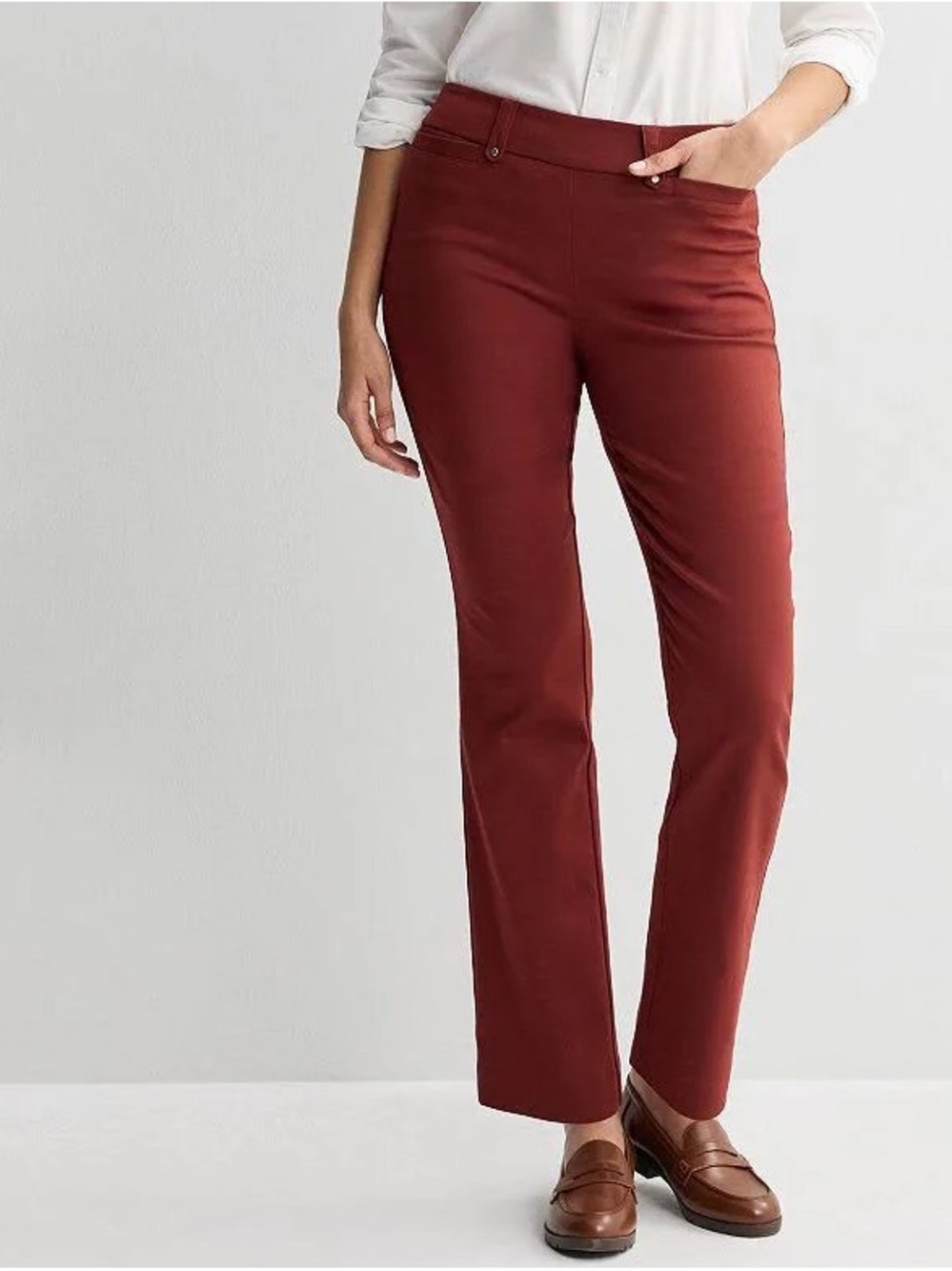 croft & barrow Boot‑Cut Pants in Plum